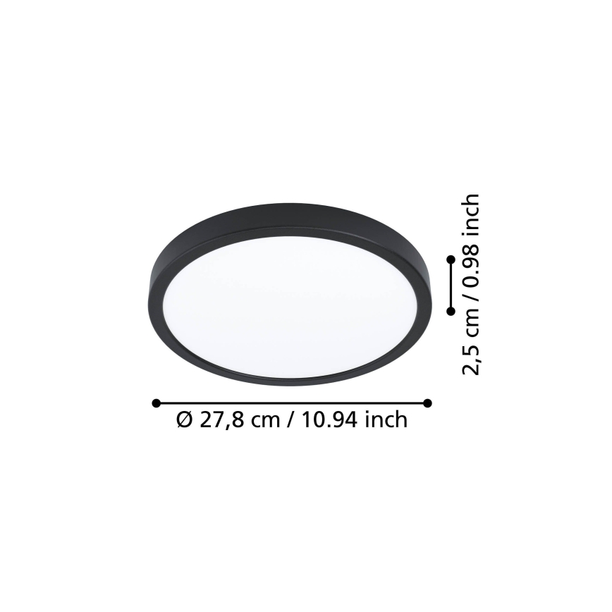 Eglo - LED плафон LED/14,2W/230V 2700/4000/6500K Ø 27,8 см черен