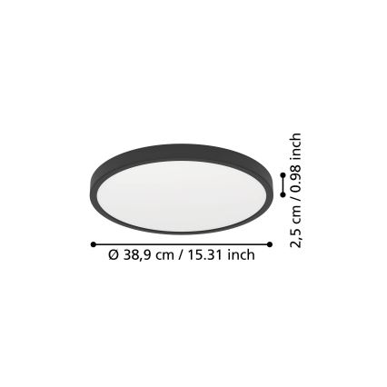 Eglo - LED плафон LED/17W/230V 2700/4000/6500K Ø 38,9 cm черен