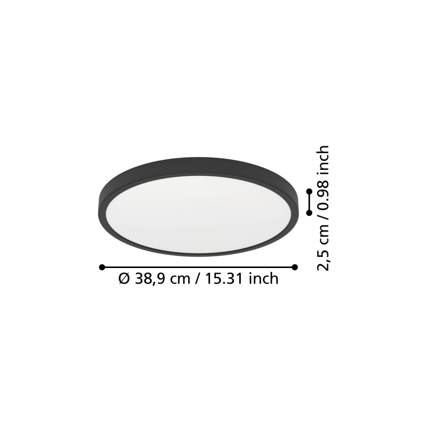 Eglo - LED плафон LED/17W/230V 2700/4000/6500K Ø 38,9 cm черен