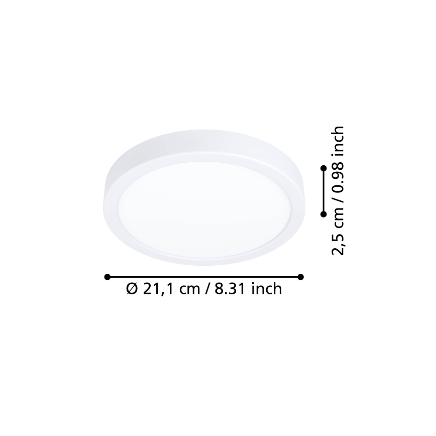 Eglo - LED таванно осветително тяло LED/11,5W/230V 2700/4000/6500K Ø 21,1 cm бяло