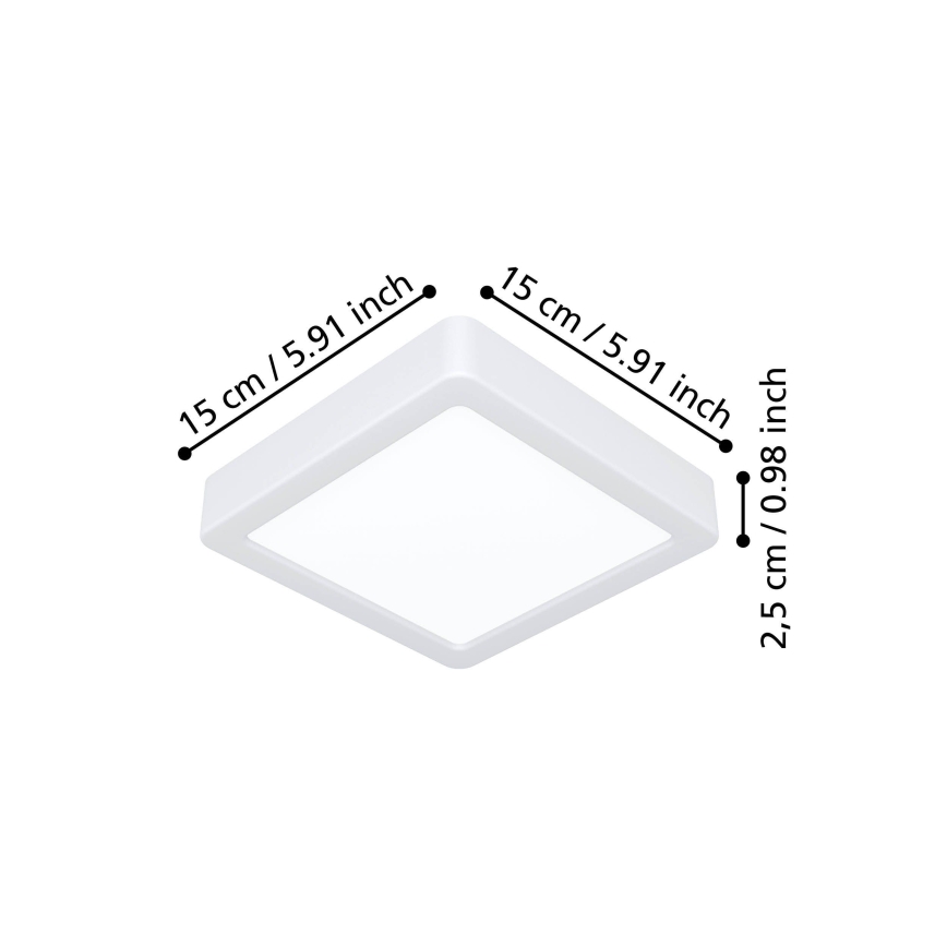 Eglo - LED таванен плафон LED/7W/230V 2700/4000/6500K 15x15 cm бял