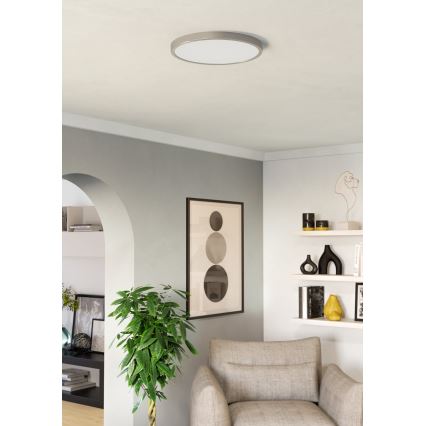 Eglo - LED таванен плафон LED/17W/230V 2700/4000/6500K Ø 38,9 cm матов хром