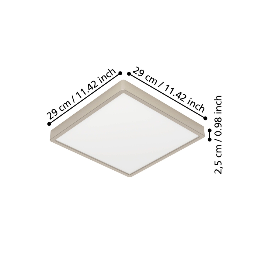 Eglo - LED таванно осветително тяло LED/13W/230V 2700/4000/6500K 29x29 см матов хром