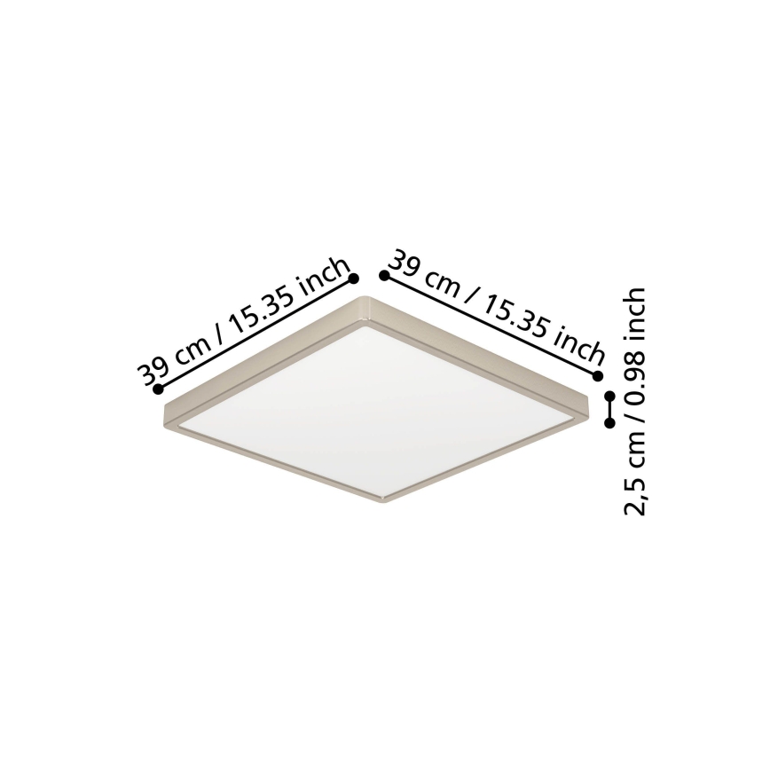 Eglo - LED таванно осветително тяло LED/17,5W/230V 2700/4000/6500K 39x39 cm матов хром