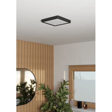 Eglo - LED таванно осветително тяло за баня LED/10,5W/230V 2700/4000/6500K 22x22 cm IP44 черно