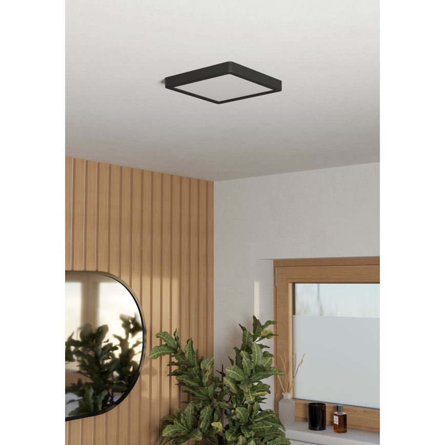 Eglo - LED таванно осветително тяло за баня LED/10,5W/230V 2700/4000/6500K 22x22 cm IP44 черно