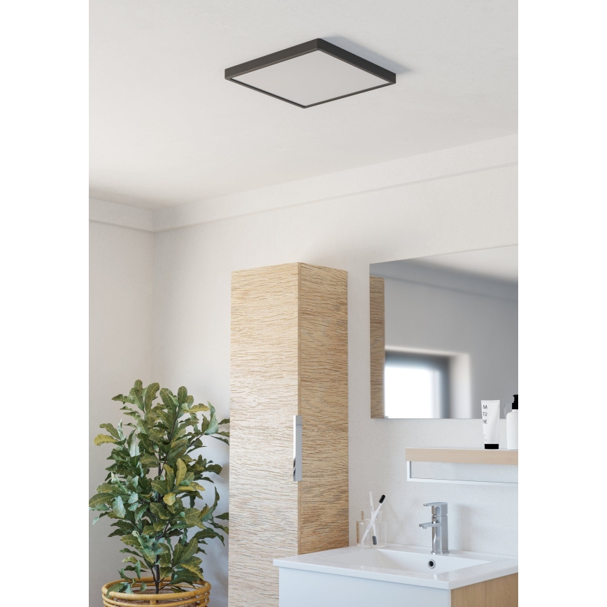 Eglo - LED таванно осветително тяло за баня LED/13W/230V 2700/4000/6500K 29x29 cm IP44 черно