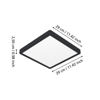 Eglo - LED таванно осветително тяло за баня LED/13W/230V 2700/4000/6500K 29x29 cm IP44 черно