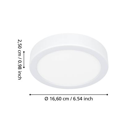 Eglo - LED плафон за баня LED/7,5W/230V Ø 16,6 см IP44 бял