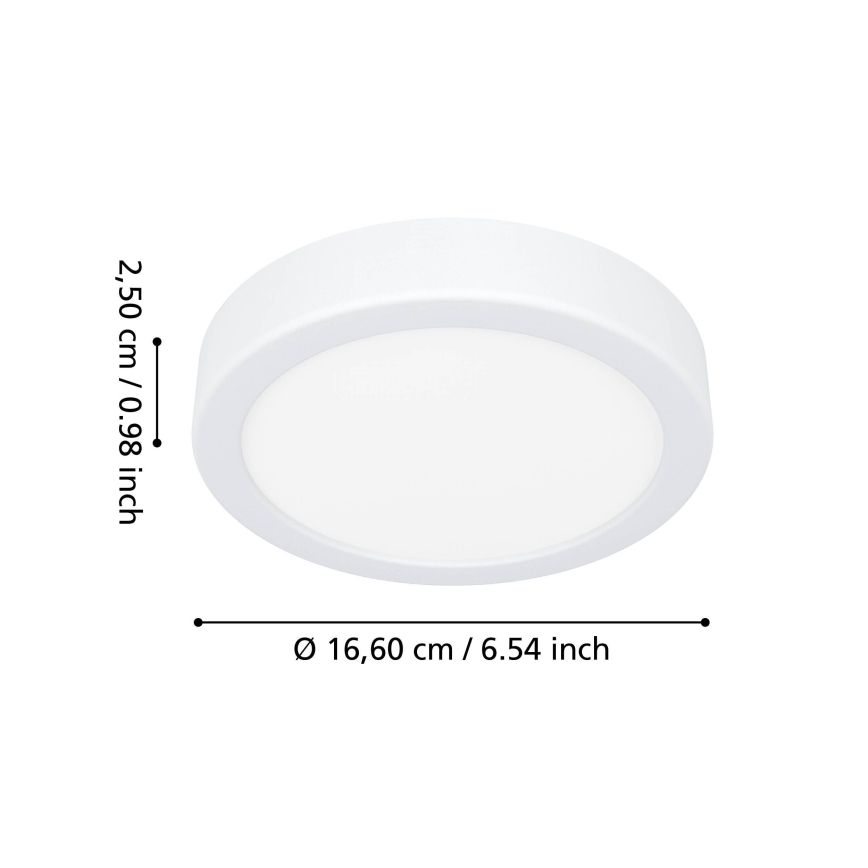 Eglo - LED плафон за баня LED/7,5W/230V Ø 16,6 см IP44 бял