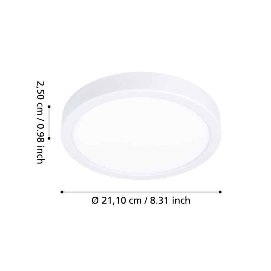 Eglo - LED таванно осветително тяло за баня, LED/11,5W/230V, Ø 21,1 cm, IP44, бяло
