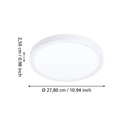 Eglo - LED таванно осветително тяло за баня LED/14,2W/230V 2700/4000/6500K pr. 27,8 cm IP44 бяло