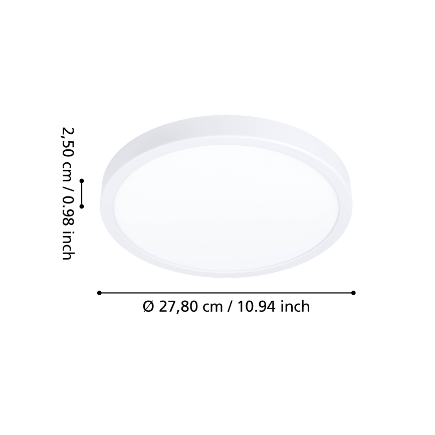 Eglo - LED таванно осветително тяло за баня LED/14,2W/230V 2700/4000/6500K pr. 27,8 cm IP44 бяло