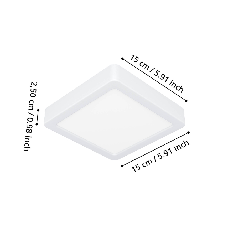 Eglo - LED плафон за баня 7W/230V 2700/4000/6500K 15x15 см IP44 бял