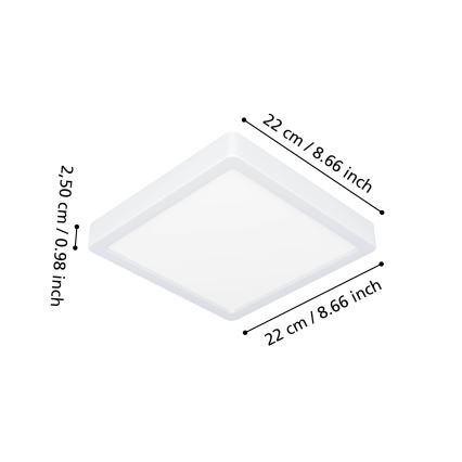 Eglo - LED таванно осветително тяло за баня LED/10,5W/230V 22x22 cm IP44 бяло