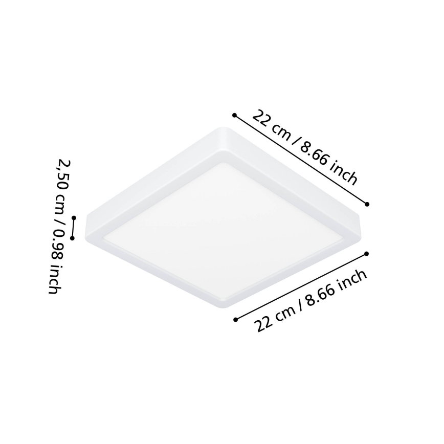 Eglo - LED таванно осветително тяло за баня LED/10,5W/230V 2700/4000/6500K 22x22 cm IP44 бяло