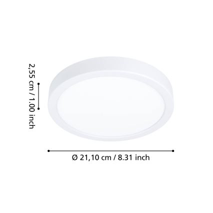 Eglo - LED RGBW димируем плафон за баня LED/11,2W/230V 2700-6500K Ø 21,1 cm IP44 бял