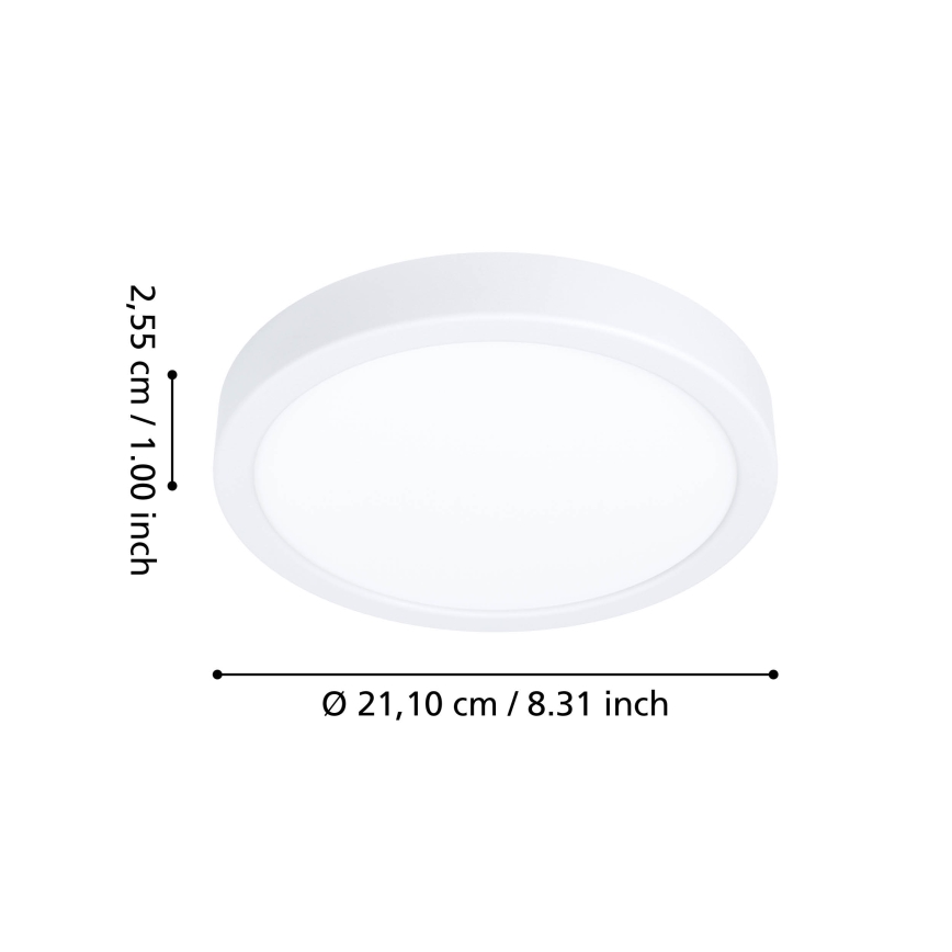 Eglo - LED RGBW димируем плафон за баня LED/11,2W/230V 2700-6500K Ø 21,1 cm IP44 бял