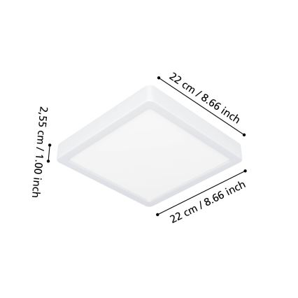Eglo - LED RGBW плафон за баня с възможност за димиране LED/10,5W/230V 2700-6500K 22x22 см IP44 бял