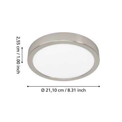 Eglo - LED RGBW димируема таванна лампа за баня LED/11,2W/230V 2700-6500K Ø 21,1 cm IP44 матов хром
