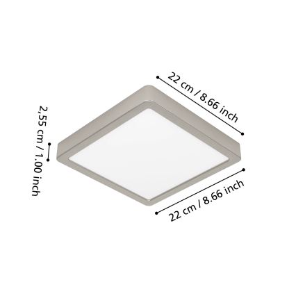 Eglo - LED RGBW димируемо таванно осветително тяло за баня LED/10,5W/230V 2700-6500K 22x22 cm IP44 матов хром