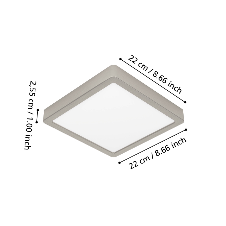 Eglo - LED RGBW димируемо таванно осветително тяло за баня LED/10,5W/230V 2700-6500K 22x22 cm IP44 матов хром