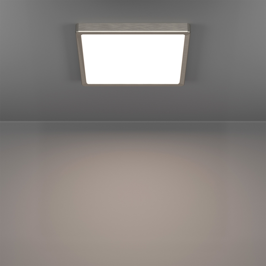 Eglo - Димируемо LED RGBW таванно осветително тяло за баня LED/13,5W/230V 2700-6500K 29,5x29,5 cm IP44 матов хром