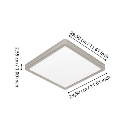 Eglo - Димируемо LED RGBW таванно осветително тяло за баня LED/13,5W/230V 2700-6500K 29,5x29,5 cm IP44 матов хром