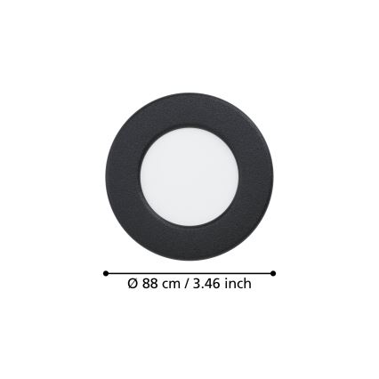 Eglo - Вградено LED осветително тяло LED/3,7W/230V 2700/4000/6500K диам. 8,8 см черно