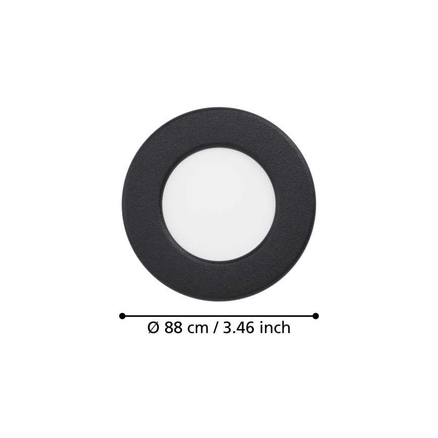 Eglo - Вградено LED осветително тяло LED/3,7W/230V 2700/4000/6500K диам. 8,8 см черно