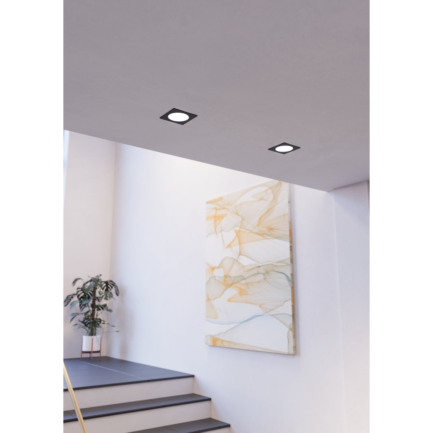 Eglo - LED вградено осветително тяло LED/6,3W/230V 2700/4000/6500K 11,9x11,9 cm черно