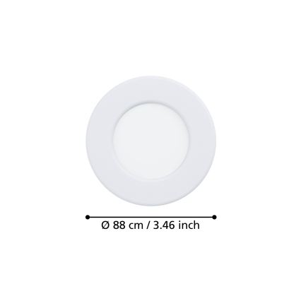Eglo - КОМЛЕКТ ОТ 3x LED вградени осветителни тела LED/3,7W/230V 2700/4000/6500K Ø 8,8 cm бели
