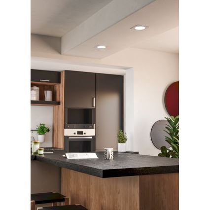 Eglo - вградено LED таванно осветително тяло, 6,3 W, 230 V, 2700/4000/6500 K, 11,9 x 11,9 см, бяло