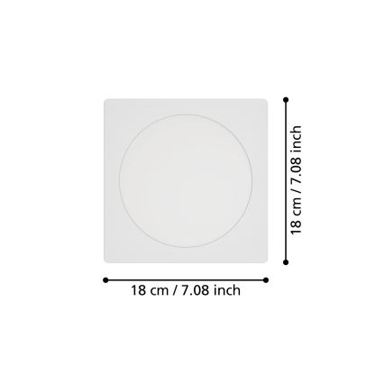 Eglo - LED вградено таванно осветително тяло LED/10,5W/230V 2700/4000/6500K 16,6x16,6 cm бяло