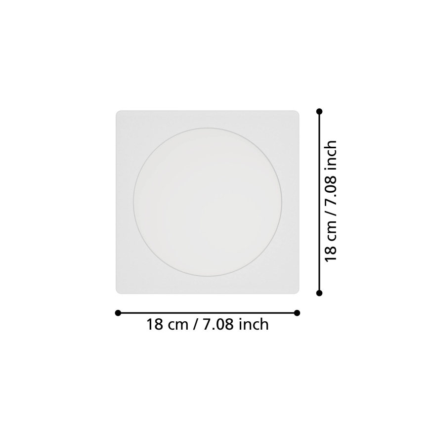 Eglo - LED вградено таванно осветително тяло LED/10,5W/230V 2700/4000/6500K 16,6x16,6 cm бяло