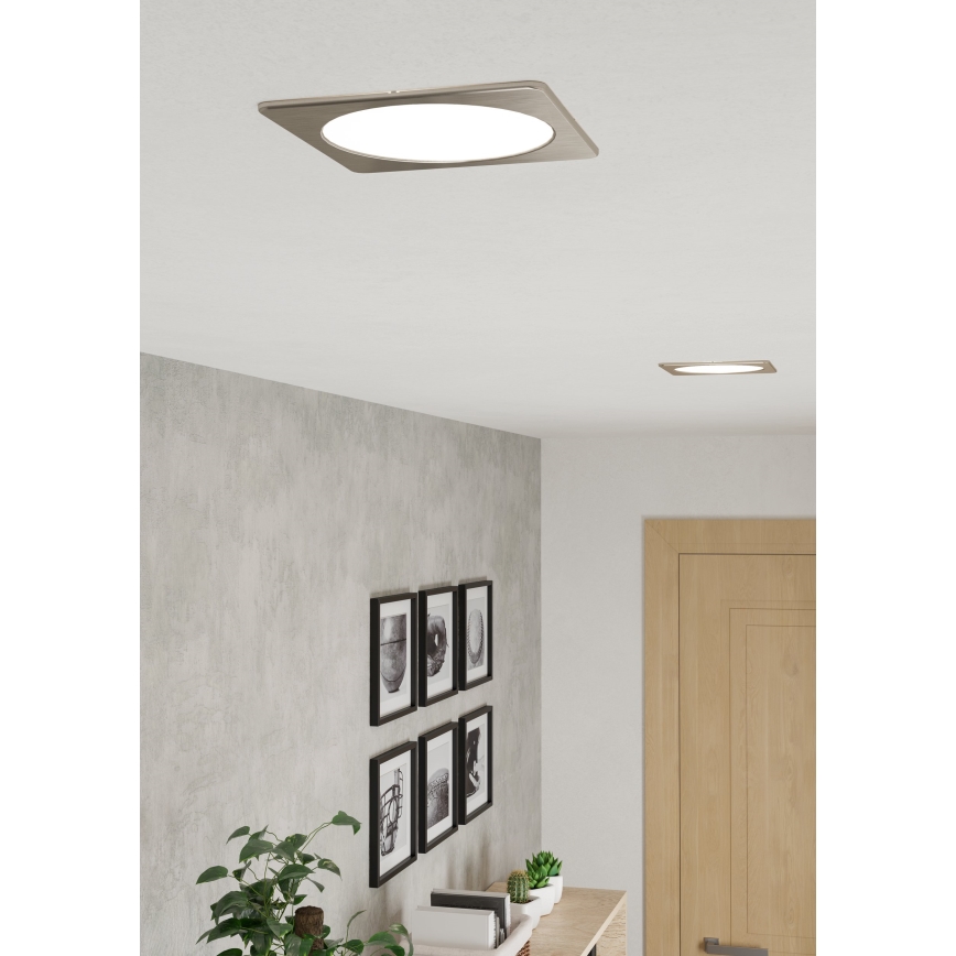 Eglo - LED вградено осветително тяло LED/10,5W/230V 2700/4000/6500K 16,6x16,6 cm матов хром