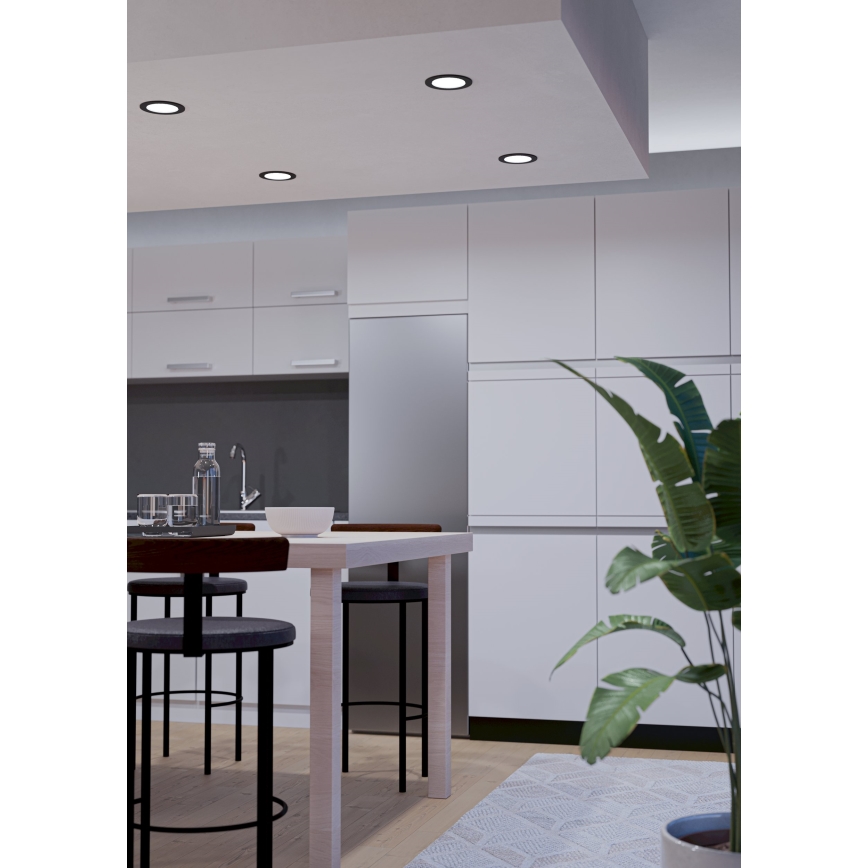 Eglo - LED RGBW димируемо вградено осветително тяло за баня LED/5W/230V 2700-6500K Ø 12 cm IP44 черно