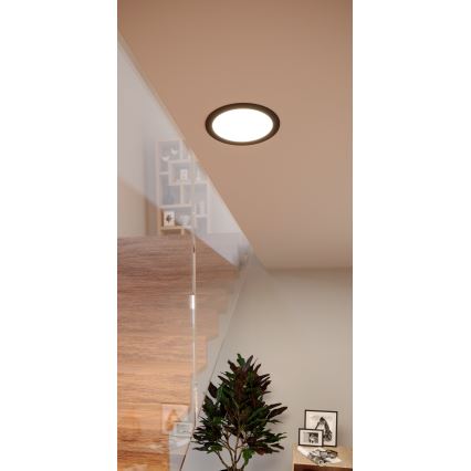 Eglo - Вградено димируемо LED RGBW осветително тяло за баня LED/9,5W/230V 2700-6500K диам. 16,8 см IP44 черно