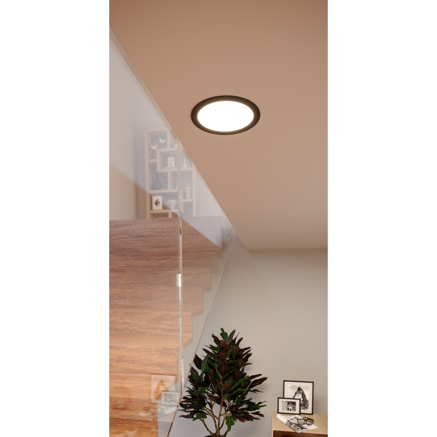 Eglo - Вградено димируемо LED RGBW осветително тяло за баня LED/9,5W/230V 2700-6500K диам. 16,8 см IP44 черно