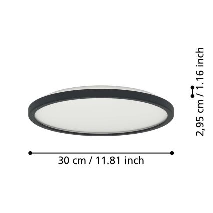 Eglo - LED Плафон за баня LED/13,9W/230V 2700/4000/6500K Ø 30 см IP44 черен