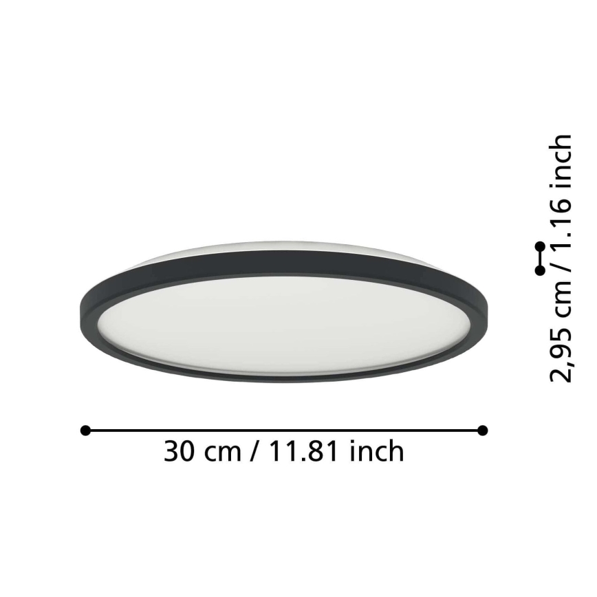Eglo - LED Плафон за баня LED/13,9W/230V 2700/4000/6500K Ø 30 см IP44 черен