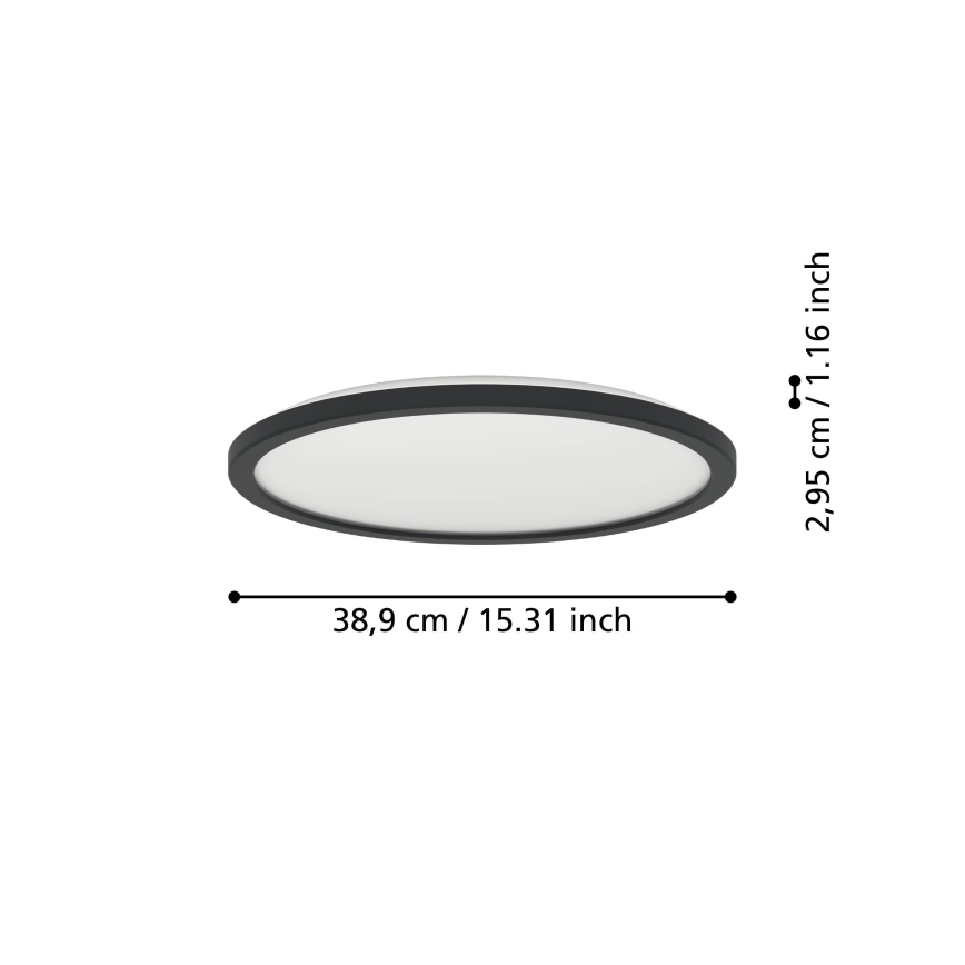 Eglo - LED Плафон за баня LED/18,5W/230V 2700K/4000K/6500K Ø 38,9 см IP44 черен