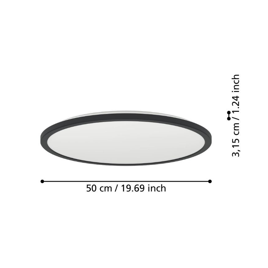 Eglo - LED Плафон за баня LED/16,8W/230V 2700/4000/6500K Ø 50 см IP44 черен