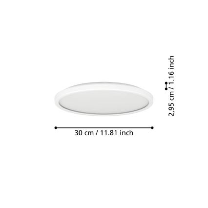Eglo - LED Плафон за баня LED/13,9W/230V 2700/4000/6500K Ø 30 см IP44 бял