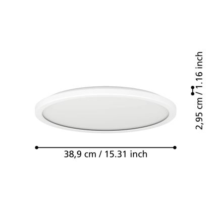 Eglo - LED Плафон за баня LED/18,5W/230V 2700/4000/6500K Ø 38,9 см IP44 бял