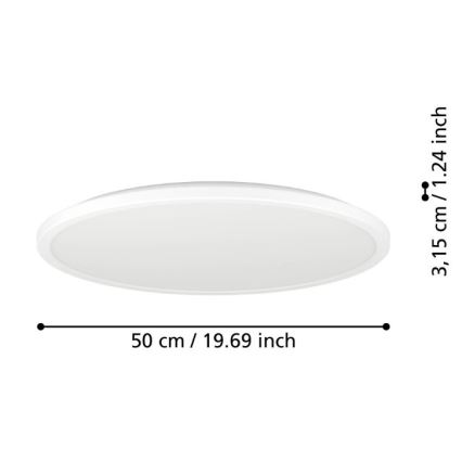Eglo - LED Плафон за баня LED/16,8W/230V 2700/4000/6500K Ø 50 см IP44 бял