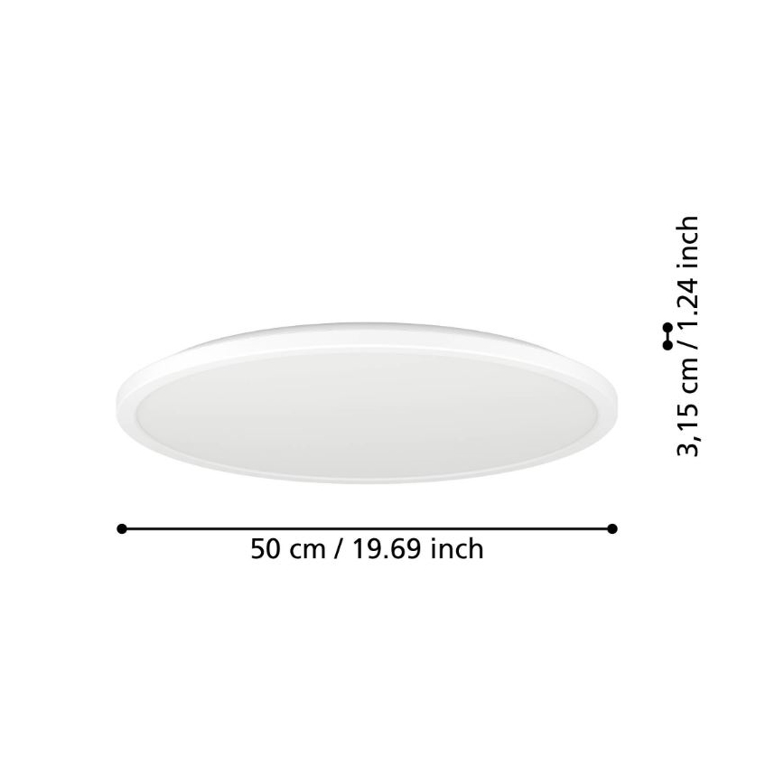 Eglo - LED Плафон за баня LED/16,8W/230V 2700/4000/6500K Ø 50 см IP44 бял