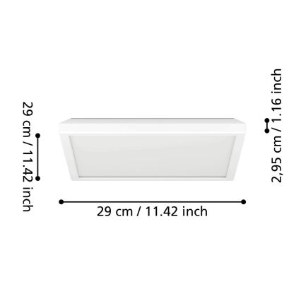 Eglo - LED Плафон за баня LED/13,4W/230V 2700/4000/6500K 29x29 см IP44 бял