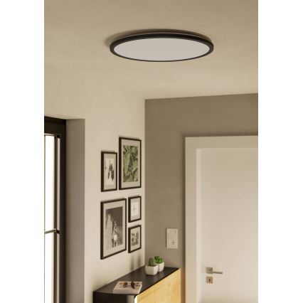 Eglo - LED Димируем плафон за баня LED/16,8W/230V 2700-6500K Ø 50 см IP44 черен + дистанционно управление