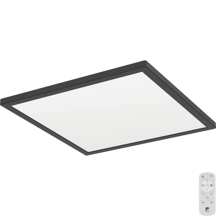 Eglo - LED Димируем плафон за баня LED/17,6W/230V 2700-6500K 39x39 см IP44 черен + дистанционно управление